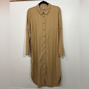 Soyaconcept Linen Blend Button Front Shirt Dress size M